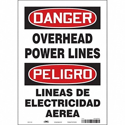 CONDOR 475T67 Safety Sign 14 in x 10 in Vinyl
