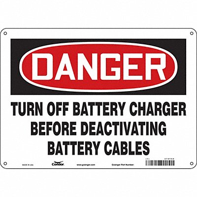 CONDOR 475T94 Safety Sign 10 in x 14 in Aluminum