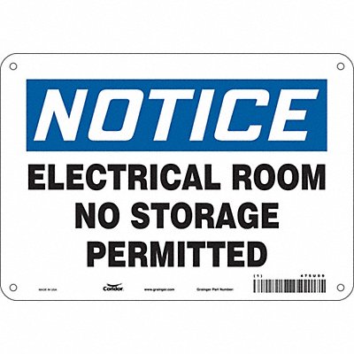 CONDOR 475U09 Safety Sign 7 inx10 in Polyethylene