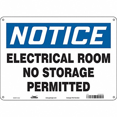 CONDOR 475U10 Safety Sign 10 inx14 in Polyethylene