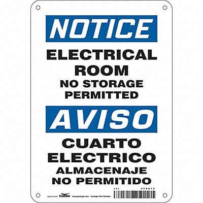 CONDOR 475U13 Safety Sign 10 inx7 in Aluminum