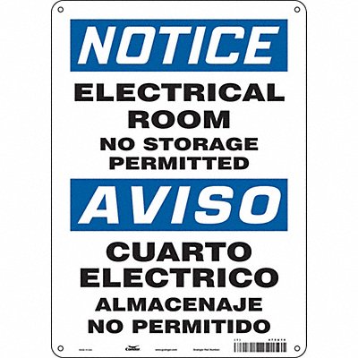 CONDOR 475U14 Safety Sign 14 in x 10 in Aluminum