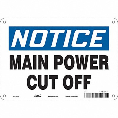 CONDOR 475U19 Safety Sign 7 in x 10 in Aluminum