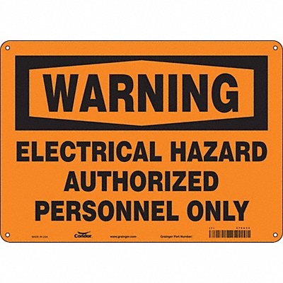 CONDOR 475U32 Safety Sign 10 in x 14 in Aluminum