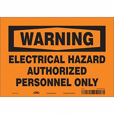 CONDOR 475U36 Safety Sign 7 inx10 in Vinyl