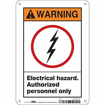 CONDOR 475U41 Safety Sign 10 inx7 in Polyethylene