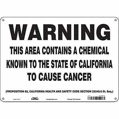 CONDOR 475U73 Safety Sign 14 Wx10 H 0.032 Thickness