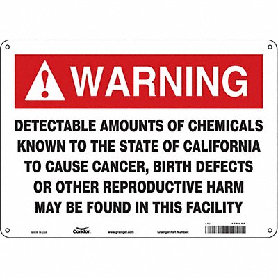 CONDOR 475U86 Safety Sign 14 Wx10 H 0.032 Thickness
