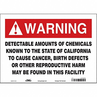 CONDOR 475U90 Safety Sign 14 Wx10 H 0.004 Thickness