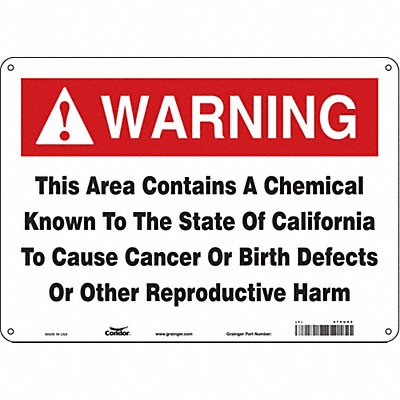 CONDOR 475U92 Safety Sign 14 Wx10 H 0.032 Thickness