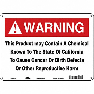 CONDOR 475U98 Safety Sign 14 Wx10 H 0.032 Thickness
