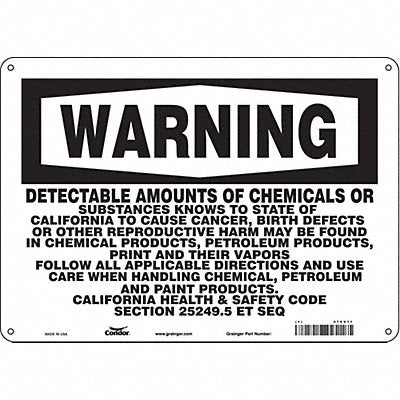 CONDOR 475V11 Safety Sign 14 Wx10 H 0.032 Thickness