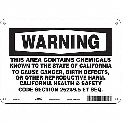 CONDOR 475V24 Safety Sign 10 Wx7 H 0.055 Thickness