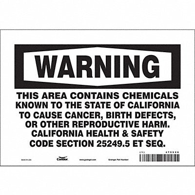CONDOR 475V26 Safety Sign 10 Wx7 H 0.004 Thickness