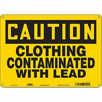 CONDOR 475V35 Safety Sign 10 in x 14 in Aluminum