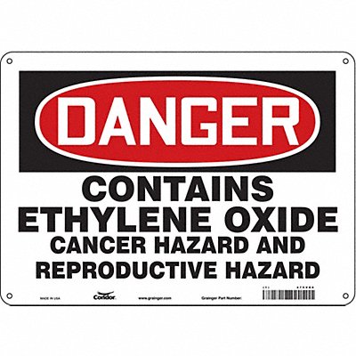 CONDOR 475V80 Safety Sign 10 in x 14 in Polyethylene