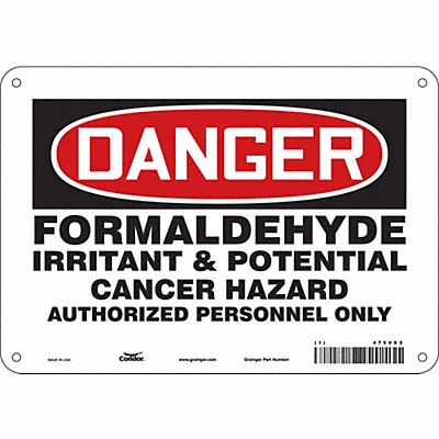 CONDOR 475V83 Safety Sign 7 in x 10 in Aluminum