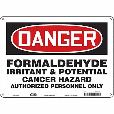 CONDOR 475V86 Safety Sign 10 inx14 in Polyethylene
