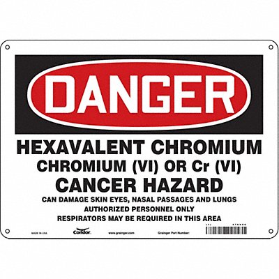 CONDOR 475V90 Safety Sign 10 inx14 in Aluminum