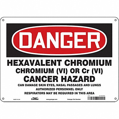 CONDOR 475V92 Safety Sign 10 inx14 in Polyethylene