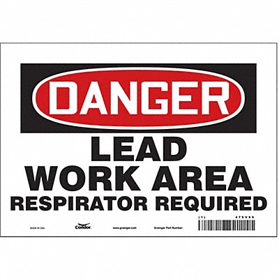 CONDOR 475V99 Safety Sign 7 in x 10 in Vinyl