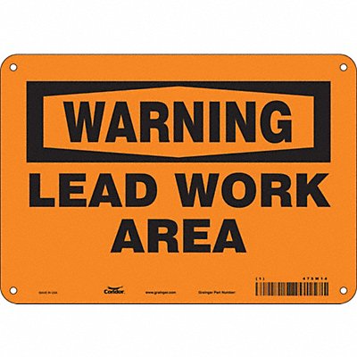CONDOR 475W14 Safety Sign 7 in x 10 in Aluminum