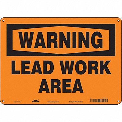 CONDOR 475W15 Safety Sign 10 inx14 in Aluminum