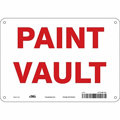 CONDOR 475W38 Safety Sign 7 in x 10 in Polyethylene