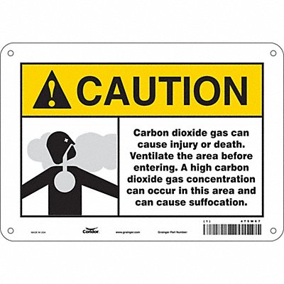 CONDOR 475W67 Chemical Sign 7 in x 10 in Aluminum