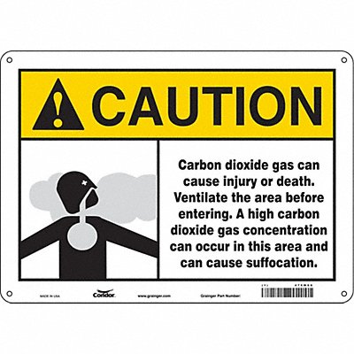 CONDOR 475W68 Safety Sign 10 inx14 in Aluminum