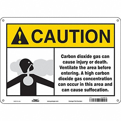 CONDOR 475W72 Safety Sign 10 inx14 in Polyethylene