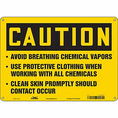CONDOR 475W86 Safety Sign 10 in x 14 in Aluminum