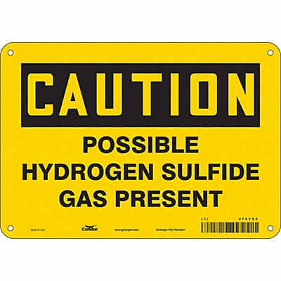 CONDOR 475Y04 Safety Sign 7 in x 10 in Polyethylene