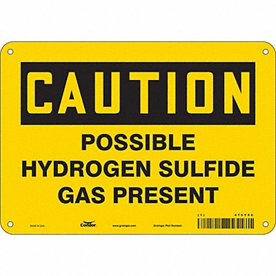 CONDOR 475Y06 Safety Sign 7 in x 10 in Vinyl