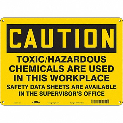 CONDOR 475Y20 Safety Sign 10 in x 14 in Vinyl