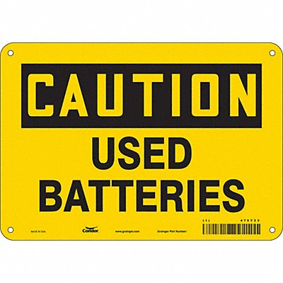CONDOR 475Y23 Safety Sign 7 inx10 in Polyethylene