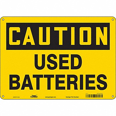 CONDOR 475Y24 Safety Sign 10 inx14 in Polyethylene