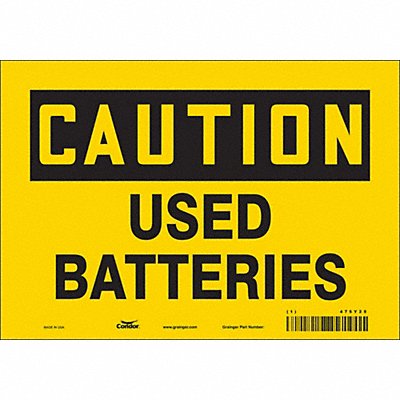 CONDOR 475Y25 Safety Sign 7 inx10 in Vinyl