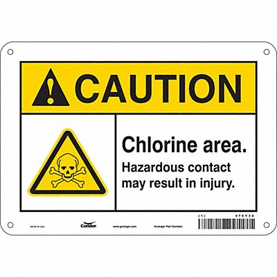 CONDOR 475Y36 Safety Sign 7 inx10 in Polyethylene