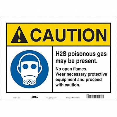 CONDOR 475Y45 Safety Sign 10 in x 14 in Vinyl