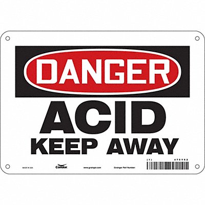 CONDOR 475Y62 Safety Sign 7 in x 10 in Aluminum