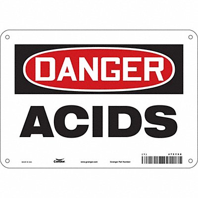 CONDOR 475Y68 Chemical Sign 7 in x 10 in Aluminum