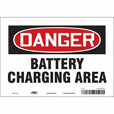 CONDOR 475Y78 Safety Sign 7 inx10 in Vinyl
