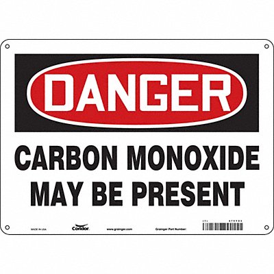 CONDOR 475Y83 Safety Sign 10 in x 14 in Polyethylene