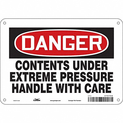 CONDOR 475Y86 Safety Sign 7 in x 10 in Aluminum
