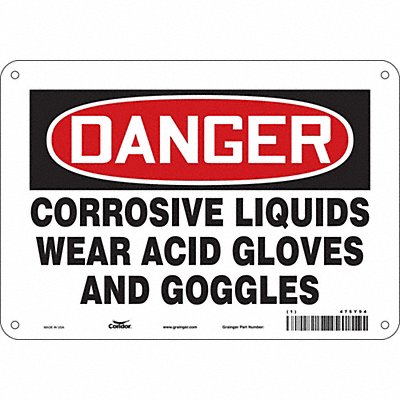 CONDOR 475Y94 Safety Sign 7 inx10 in Polyethylene