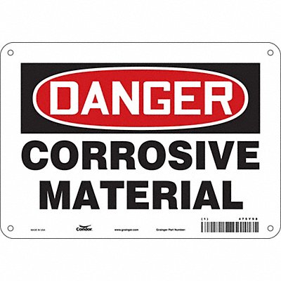 CONDOR 475Y98 Chemical Sign 7 in x 10 in Aluminum