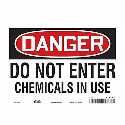 CONDOR 475Z23 Safety Sign 7 inx10 in Vinyl