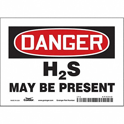 CONDOR 475Z42 Safety Sign 5 in x 7 in Vinyl