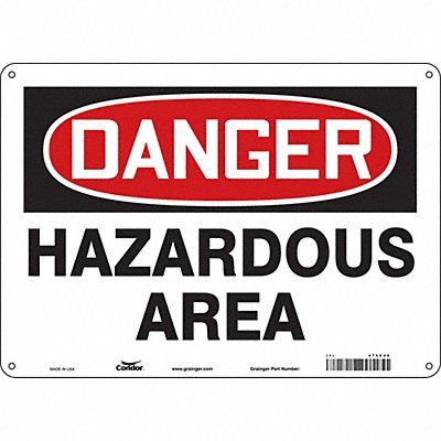CONDOR 475Z46 Safety Sign 10 inx14 in Aluminum